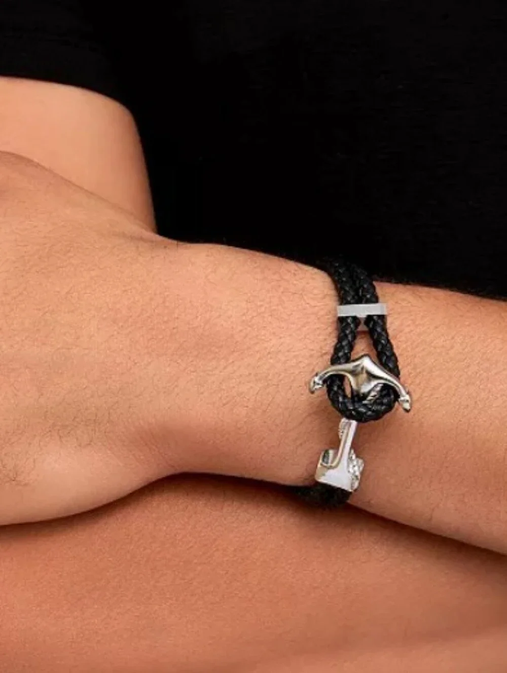 Men's Adornia Stainless Steel Braided Hook Bracelet
